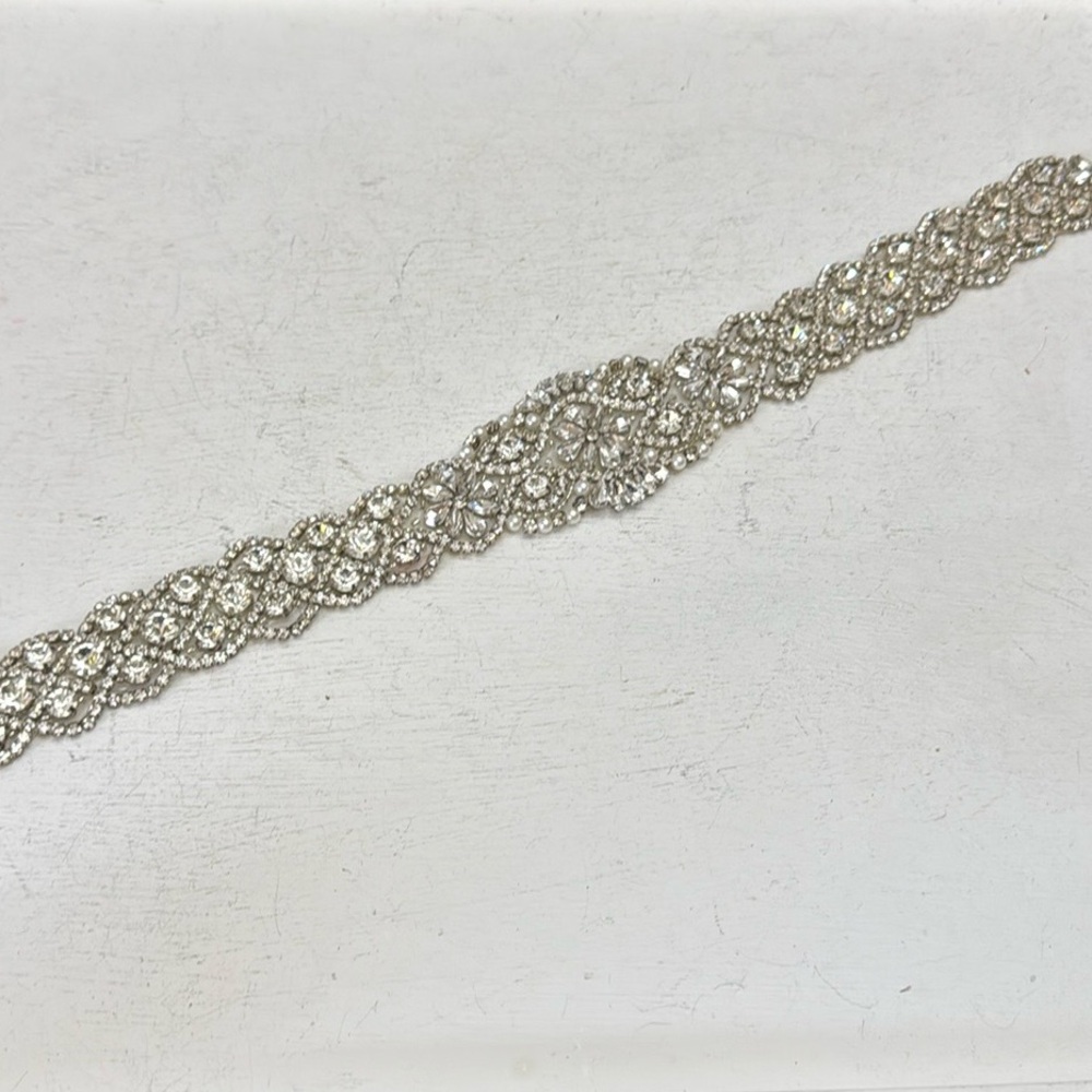 Rhinestone Wedding Belt Costume Sash Applique Bling Bead Crystal Headband Motif - Picture 3 of 15